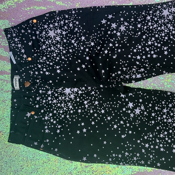 Wrangler Starry Wanderer High Rise Black Flare Pants Corduroy Pockets STARS NWOT - Picture 2 of 4